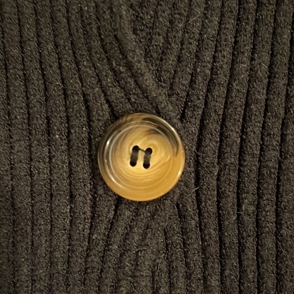 Free People- Three Button Crop Sweater- Ribbed Black - Picture 8 of 10